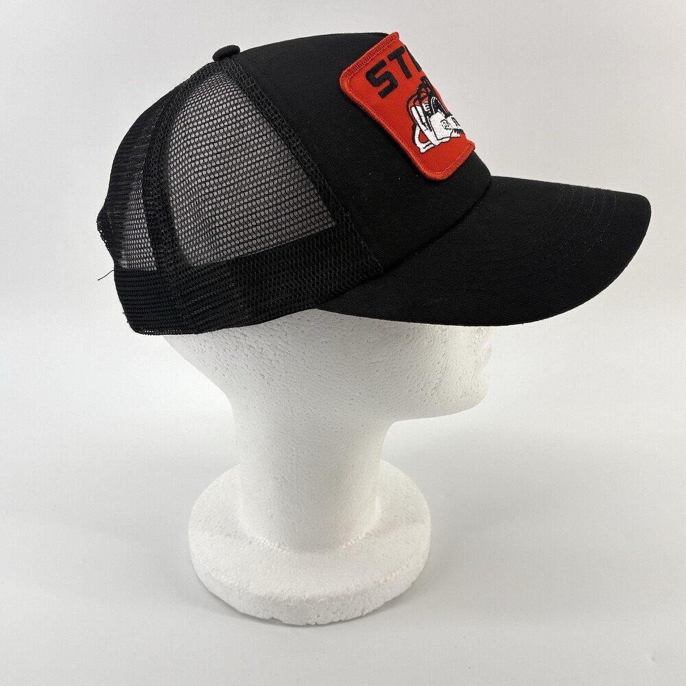 Stihl Chainsaw Patch Trucker Hat Black Snapback Foam Cap (W9) - Picture 3 of 8